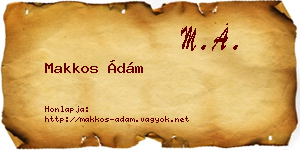 Makkos Ádám névjegykártya